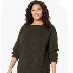 City Chic Elbow Detail Long Sleeve Olive Green Sweater Size 18